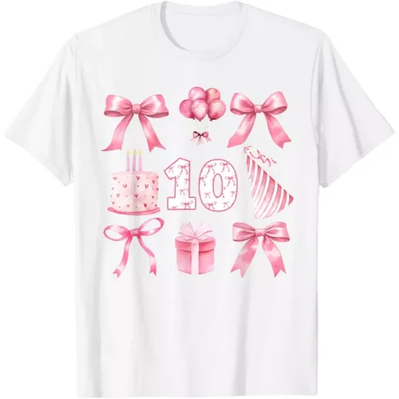 DOPASHIRT 10Th Coquette Birthday Party Ten Years Old Girls Unisex S-5XL Hot Trending Shirt, Vintage Birthday Gift