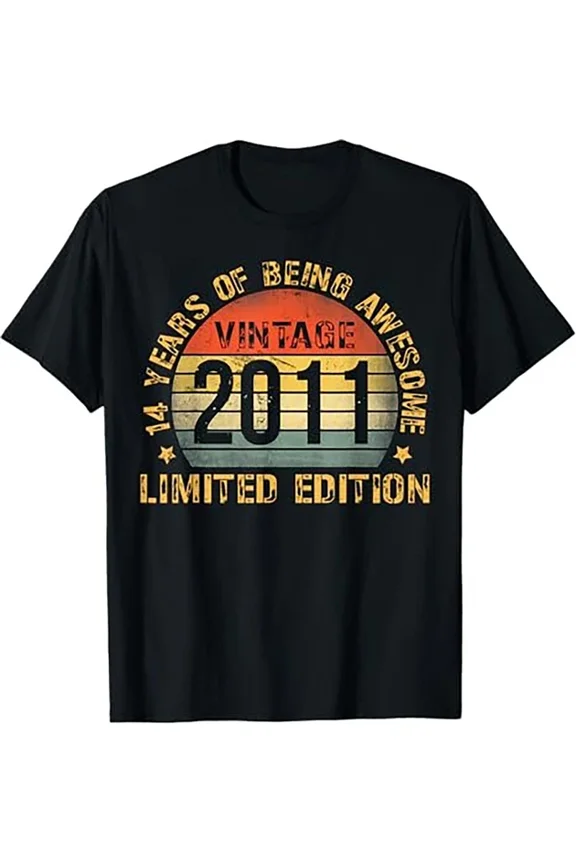 DOPASHIRT 14 Year Old Bday Decorations Son Boy 14Yr 2011 14Th Birthday T-Shirt Unisex S-5XL Hot Trending Shirt, Vintage Birthday Gift
