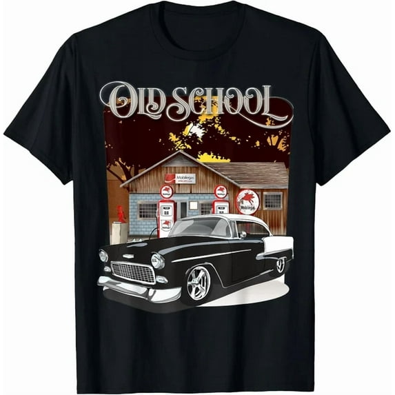 DOPASHIRT 1955 55 Chevys Bel Air Classic Vintage Muscle Car Old School T-Shirt Unisex S-5XL Hot Trending Shirt, Vintage Birthday Gift