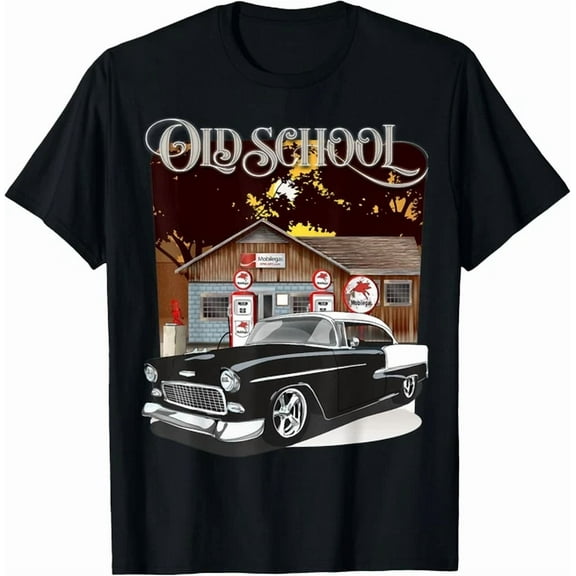 DOPASHIRT 1955 55 Chevys Bel Air Classic Vintage Muscle Car Old School T-Shirt Unisex S-5XL Hot Trending Shirt, Vintage Birthday Gift