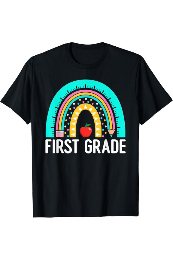 DOPASHIRT 1St Grade Rainbow Teacher Team First Grade Squad T-Shirt Unisex S-5XL Hot Trending Shirt, Vintage Birthday Gift