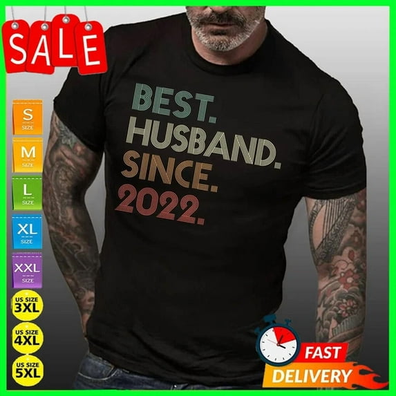 DOPASHIRT 1St Wedding Anniversary Gift For Husband, Best Husband Since 2022 Shirt, 1 Year Unisex S-5XL Hot Trending Shirt, Vintage Birthday Gift