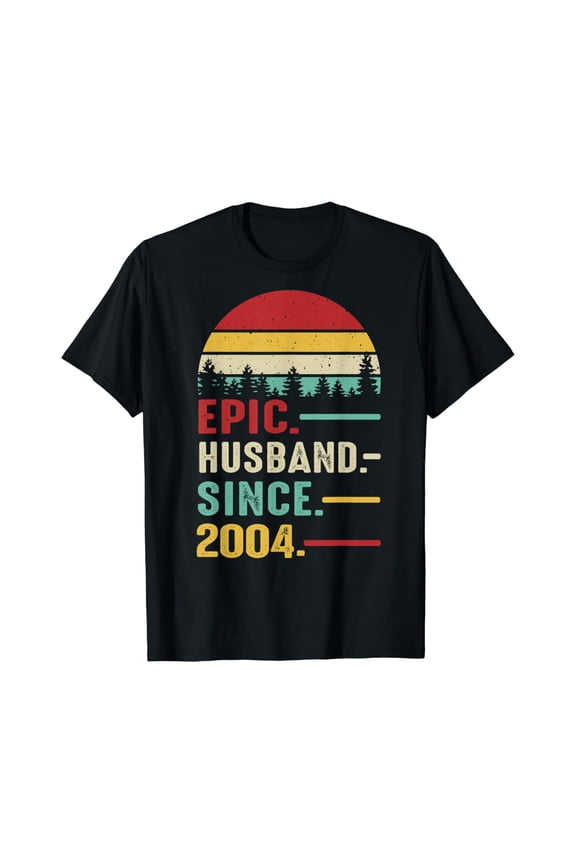21St Wedding Anniversary Gift Ideas, Husband Since 2004 T-Shirt Unisex S-5XL Hot Trending Shirt, Vintage Birthday Gift