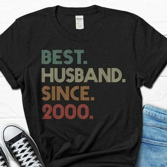 DOPASHIRT 25Th Wedding Anniversary Gift For Husband, Best Husband Since 2000 Shirt, 2 Unisex S-5XL Hot Trending Shirt, Vintage Birthday Gift