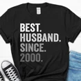 thumbnail image 1 of DOPASHIRT 25Th Wedding Anniversary Gift For Men, Best Husband Since 2000 Shirt, 25 Unisex S-5XL Hot Trending Shirt, Vintage Birthday Gift, 1 of 3