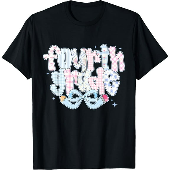 DOPASHIRT 4Th Grade Coquette Bow Back To School Teacher Fourth Grade T-Shirt Unisex S-5XL Hot Trending Shirt, Vintage Birthday Gift