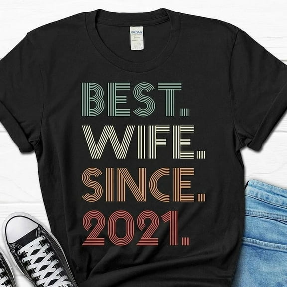 DOPASHIRT 4Th Wedding Anniversary Gift For Wife, Best Wife Since 2021 Shirt, 4 Year Unisex S-5XL Hot Trending Shirt, Vintage Birthday Gift