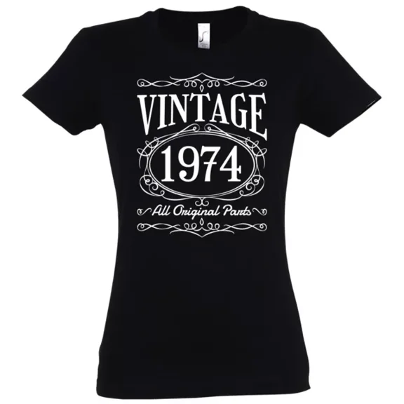 DOPASHIRT 50Th Birthday Vintage 1974 Funny Saying Logo Print Women Fun T-Shirt Unisex S-5XL Hot Trending Shirt, Vintage Birthday Gift