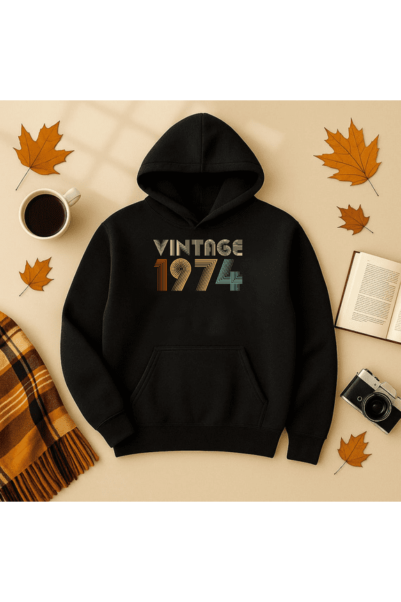 50Th Birthday Vintage 1974 Men Women 50 Years Old Retro Hoodie Birthday Gifts Outdoor Hoodie, Trendy Hoodie, Birthday Gift