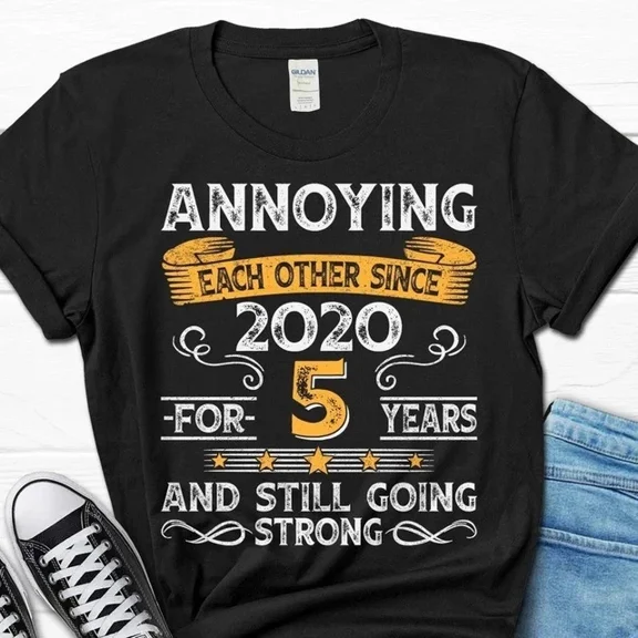 DOPASHIRT 5Th Wedding Anniversary Gift, Annoying Each Other Since 2020 Gift, Parents An... Unisex S-5XL Hot Trending Shirt, Vintage Birthday Gift
