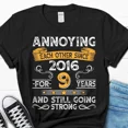thumbnail image 1 of DOPASHIRT 9Th Wedding Anniversary Gift, Annoying Each Other Since 2016 Gift, Parents Unisex S-5XL Hot Trending Shirt, Vintage Birthday Gift, 1 of 3