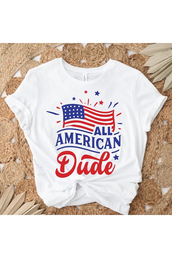 All American Dude Shirt, 4Th Of July T-Shirt, Boys 4Th Of July, Men Independence Day, American Flag Shirt, All American Boy Shirt Unisex S-5XL Hot Trending Shirt, Vintage Birthday Gift