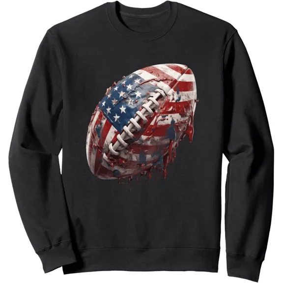 DOPASHIRT American Football Usa Flag Patriotic Graphic Crewneck Sweatshirt Trendy Sweatshirt, Birthday Gift