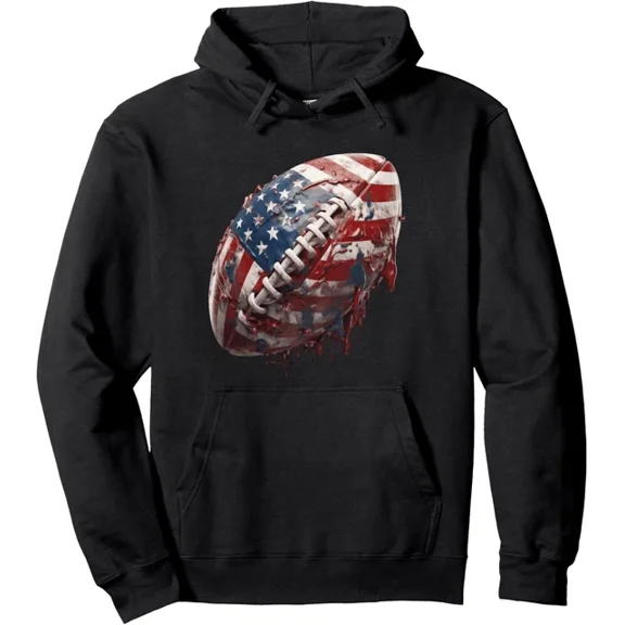 DOPASHIRT American Football Usa Flag Patriotic Graphic Hoodie Outdoor Hoodie, Trendy Hoodie, Birthday Gift