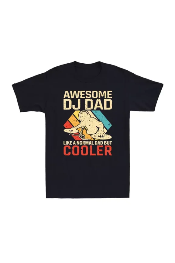 DOPASHIRT Awesome DJ Dad Like A Normal Dad But Cooler Retro Father's Day Music DJ T-Shirt Unisex S-5XL Hot Trending Shirt, Vintage Birthday Gift