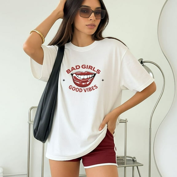 DOPASHIRT Bad Girls Graphic Tee, Retro Good Vibes Shirt, Trendy Girls Trip Group Shirts, Weekend Getaway Apparel, Baddie Best Friend Gift Unisex S-5XL Hot Trending Shirt, Vintage Birthday Gift