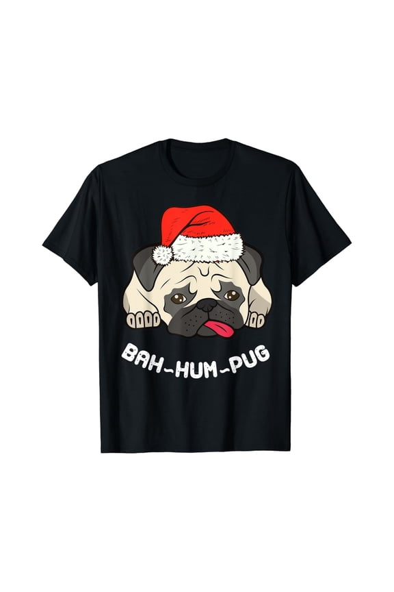 Bah Hum Pug Cute Funny Puppy Dog Pet Noel Gift T-Shirt Unisex S-5XL Hot Trending Shirt, Vintage Birthday Gift