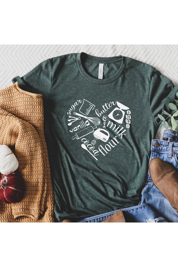 DOPASHIRT Baking Love Shirt, Baking Shirt, Chef Shirt, Chef Mom Shirt, Baking Lover, Baking Lover Gift, Baking Time, Cooking Shirt, Cooker Shirt Unisex S-5XL Hot Trending Shirt, Vintage Birthday Gift