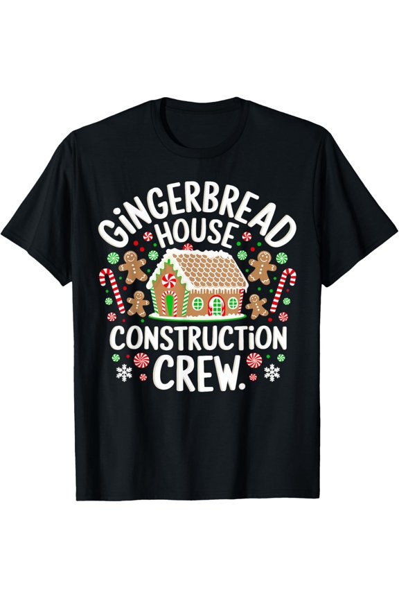 Baking Noel Gingerbread House Construction Crew Decorating T-Shirt Unisex S-5XL Hot Trending Shirt, Vintage Birthday Gift