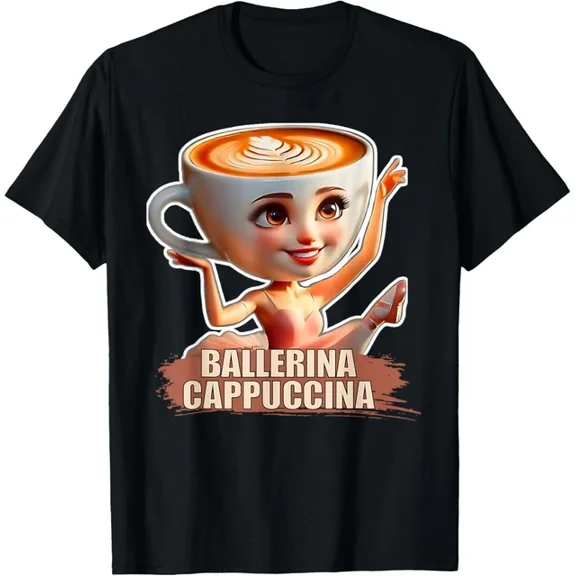 DOPASHIRT Ballerina Cappuccina Brainrot Italian T-Shirt Unisex S-5XL Hot Trending Shirt, Vintage Birthday Gift