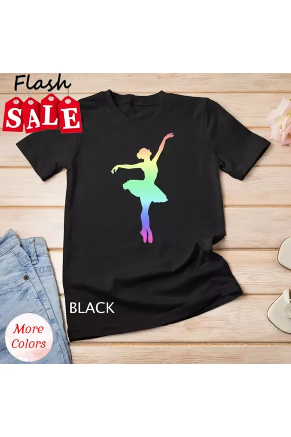DOPASHIRT Ballerina Rainbow, Ballet Shoes, Ballet Dancer Girls T-Shirt Unisex S-5XL Hot Trending Shirt, Vintage Birthday Gift