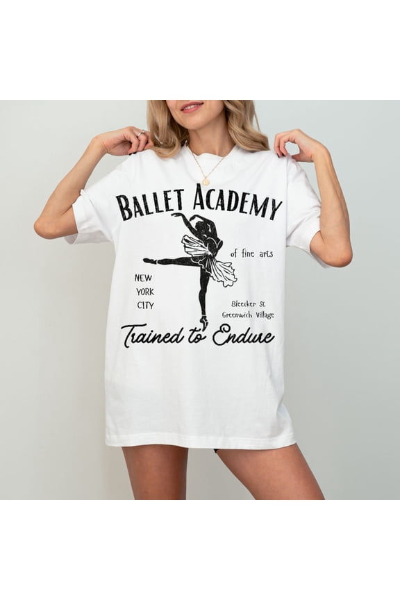 Ballet Academy Graphic Tee, Vintage Wash Ballerina T Shirt, Distressed Balletcore Clothing, Trendy Merde Gift, Preppy Pointe Dancer Unisex S-5XL Hot Trending Shirt, Vintage Birthday Gift