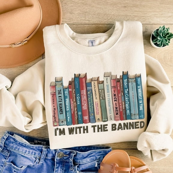 DOPASHIRT I'M With The Banned Shirt, I'M With The Banned Book Lovers Shirt, I'M With The Banned Tshirt, Gift For Book Lovers, Librarian Gift Unisex S-5XL Hot Trending Shirt, Vintage Birthday Gift