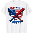 thumbnail image 1 of DOPASHIRT Baseball Ice Cream Red White & Drippy 4Th Of July Patriotic T-Shirt Unisex S-5XL Hot Trending Shirt, Vintage Birthday Gift, 1 of 3