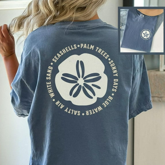 DOPASHIRT Beach Summer Vacation T-Shirt Unisex Ocean Lover Sand Dollar Minimalist Graphic Tee Coastal Tropical Vacay Travel Sea Shirt Unisex S-5XL Hot Trending Shirt, Vintage Birthday Gift