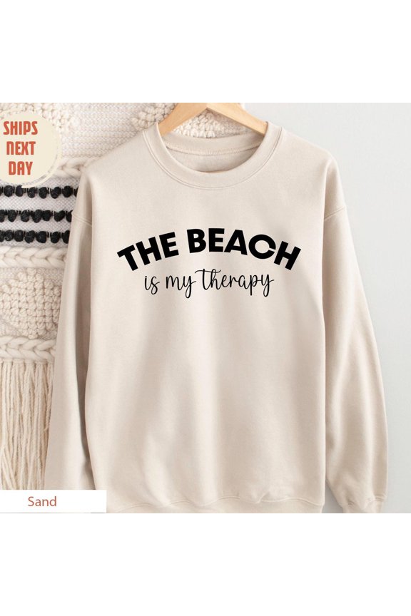 The Beach Is My Therapy Shirt, Beach Shirt, Therapy Shirt, Beach Shirt, Travel Shirt, Cozy Shirt, Summer Shirt Unisex S-5XL Hot Trending Shirt, Vintage Birthday Gift