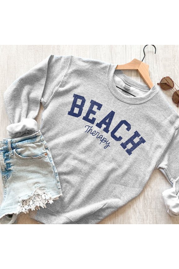 Beach Therapy Sweatshirt, Beach Lover Gifted, Women'S Summer Crewneck, Beach Vacation Sweatshirt, Summer Giftful, Travel Sweatshirt Trendy Sweatshirt, Birthday Gift