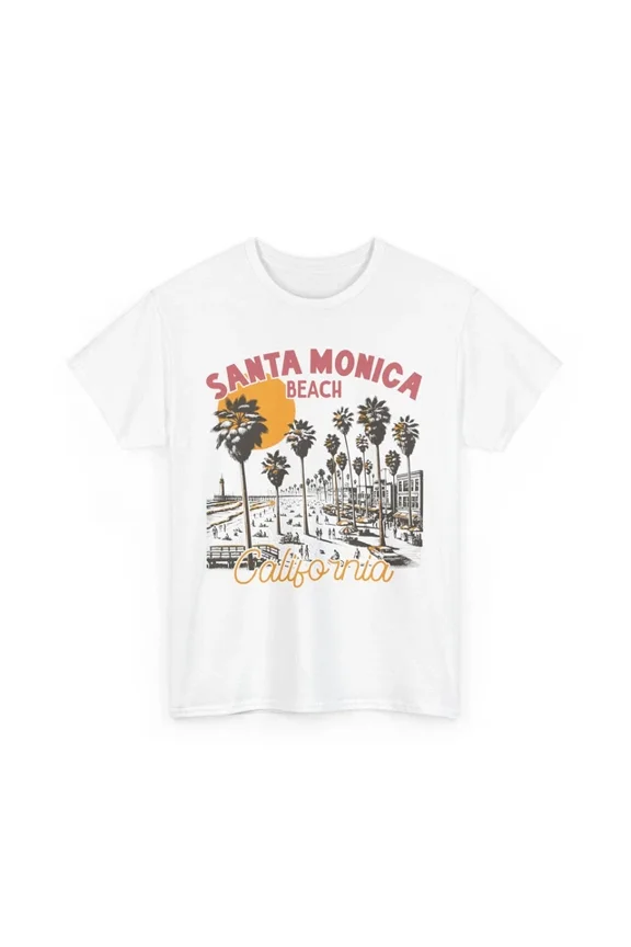 Beach Vibes T-Shirt, Summer Ocean Waves, San.Ta Monica Beach - California Shirt Unisex S-5XL Hot Trending Shirt, Vintage Birthday Gift