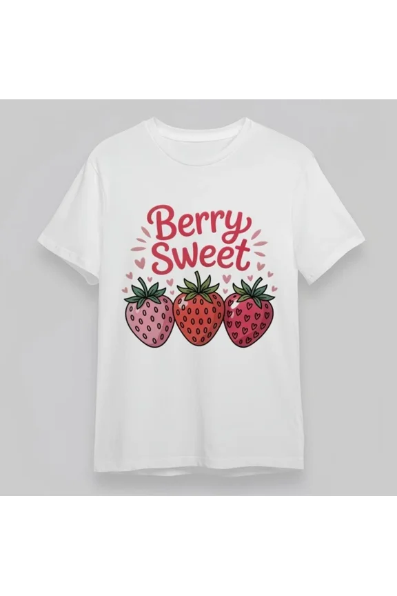 Berry Sweet Heart Pattern Tee Unisex S-5XL Hot Trending Shirt, Vintage Birthday Gift
