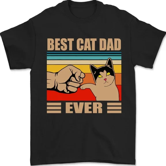 DOPASHIRT Best Cat Dad Ever Funny Father'S Day Mens T-Shirt Unisex S-5XL Hot Trending Shirt, Vintage Birthday Gift