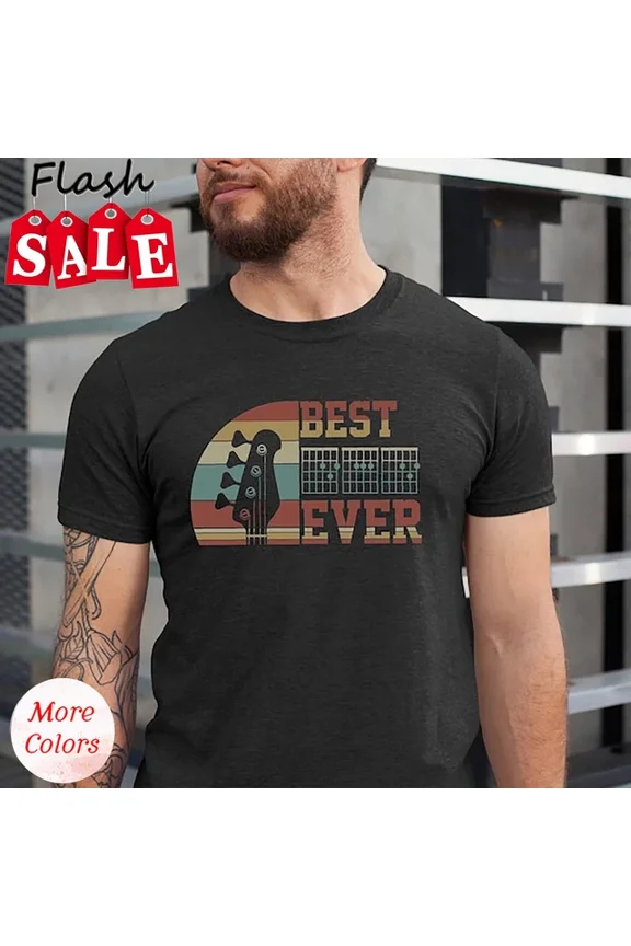 DOPASHIRT Best Guitar Dad Ever Shirt, Father'S Day Gift Tshirt, Music Dad Gift Tee, G Unisex S-5XL Hot Trending Shirt, Vintage Birthday Gift