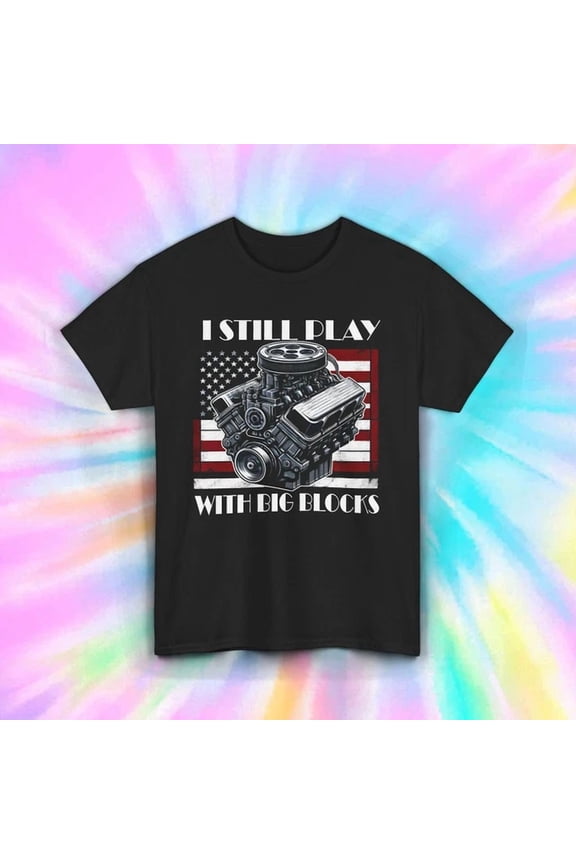Big Blocks Engine T-Shirt Funny Car Guy American Muscle Tee Unisex S-5XL Hot Trending Shirt, Vintage Birthday Gift