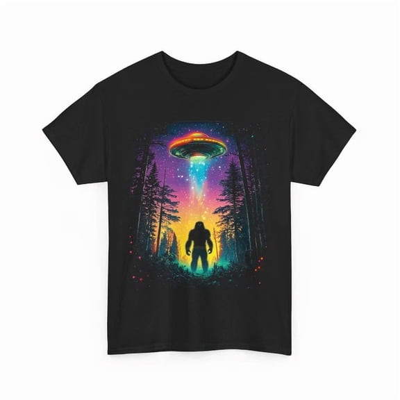 DOPASHIRT Bigfoot & Ufo Alien Shirt, Alien Art T-Shirt, Ufo Graphic Tee, Sci-Fi Space Unisex S-5XL Hot Trending Shirt, Vintage Birthday Gift