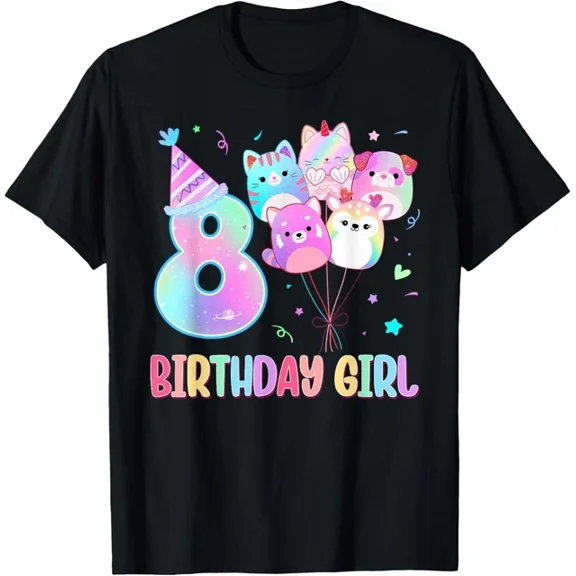 DOPASHIRT Birthday Girl 8Th Birthday Squish Squad Mallow T-Shirt Unisex S-5XL Hot Trending Shirt, Vintage Birthday Gift