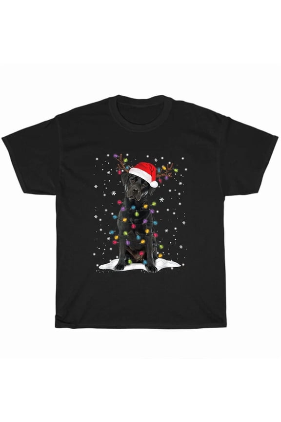 Black Lab Labrador Chri.Stm.As Tree Light Pajama Dog Xmas Gift T-Shirt Unisex S-5XL Hot Trending Shirt, Vintage Birthday Gift