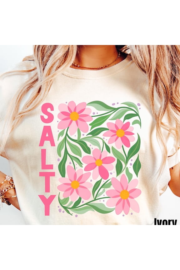 Boho Salty Summer Shirt, Preppy Summer Beach Lover Shirt, Coastal Floral Tee, Ocean Lover Gift, Beach Vacation Unisex S-5XL Hot Trending Shirt, Vintage Birthday Gift