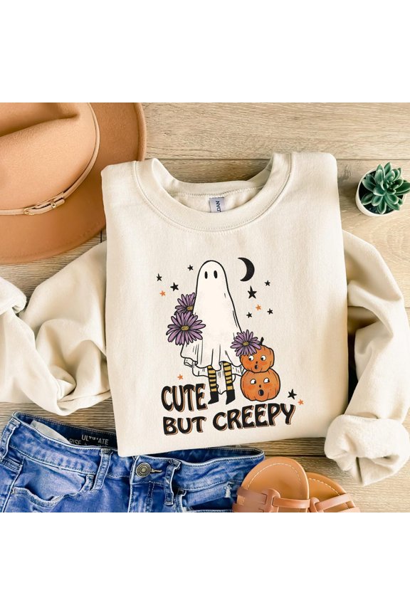 Boo-Jee Cute Ghost Sweatshirt, Cute But Creepy Ghost Sweatshirt, Boo-Jee Hal.Low.Een Tee, Girlfriend Gift, Trendy Girly Gift, Gift For Women Trendy Sweatshirt, Birthday Gift