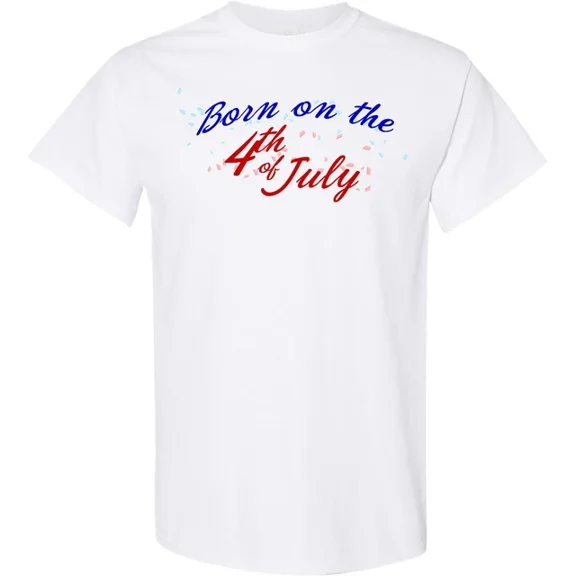 DOPASHIRT Born On The 4Th Of July T-Shirt Confetti Celebration Independence Day Unisex S-5XL Hot Trending Shirt, Vintage Birthday Gift