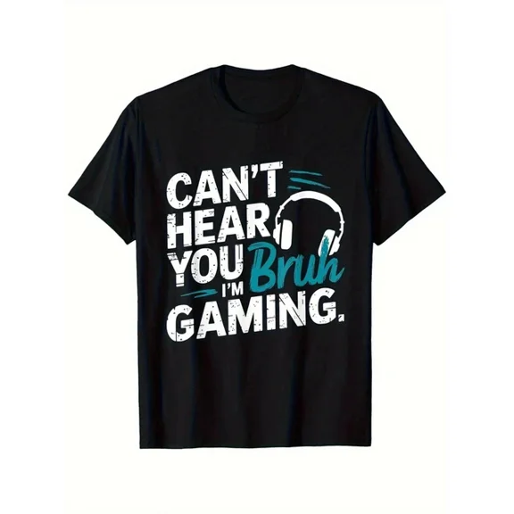DOPASHIRT Boys' Gaming T-Shirt | | 'Can'T Hear You Bruh I'M Gaming' Graphic Te Unisex S-5XL Hot Trending Shirt, Vintage Birthday Gift