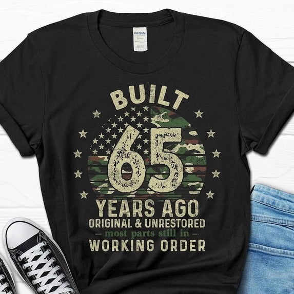 DOPASHIRT Built 65 Years Ago Shirt, 65Th Birthday T-Shirt For Men, 65 Year Birthday Unisex S-5XL Hot Trending Shirt, Vintage Birthday Gift