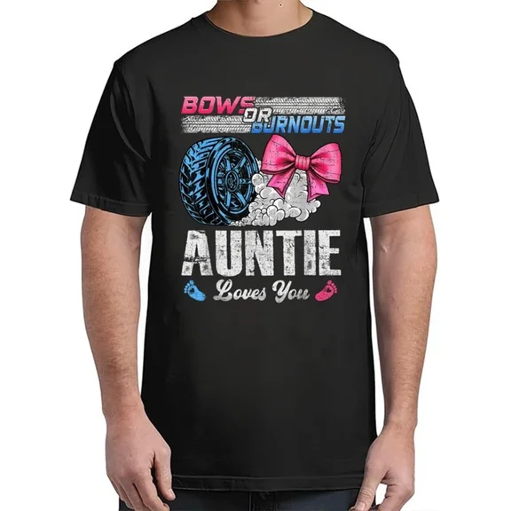 DOPASHIRT Burnouts Or Bows Your Auntie Loves You Gender Reveal T-Shirt Unisex S-5XL Hot Trending Shirt, Vintage Birthday Gift