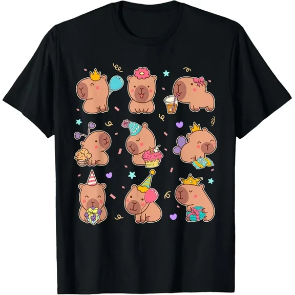 DOPASHIRT Capybara Birthday Funny Capy Animals Boys Girls Birthday T-Shirt Unisex S-5XL Hot Trending Shirt, Vintage Birthday Gift