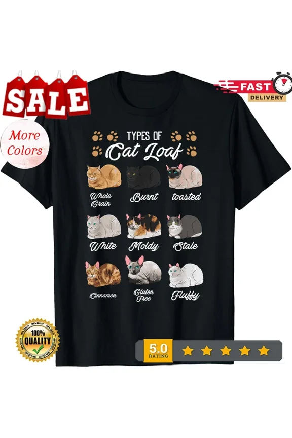 DOPASHIRT Cat Lover'S Kitty Kitten Loaf Shirt - Classic Fit Crew Neck Black T-Shirt Unisex S-5XL Hot Trending Shirt, Vintage Birthday Gift