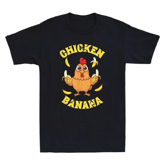 DOPASHIRT Chicken Banana Funny Chicken Hold Banana Cartoon Men'S Short Sleeve T-Shirt Unisex S-5XL Hot Trending Shirt, Vintage Birthday Gift