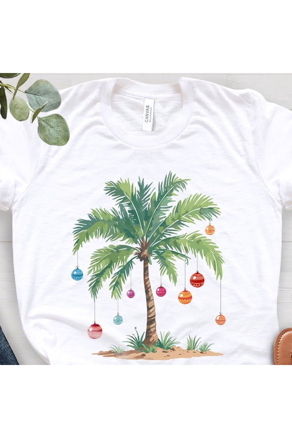 Chri.Stm.As Palm Tree Shirt, Tropical Xmas Gift, San.Ta July Hawaiian Shirts, Xmas Family, Florida Chri.Stm.As Tshirt, Beach Aloha Chri.Stm.As Tee Unisex S-5XL Hot Trending Shirt