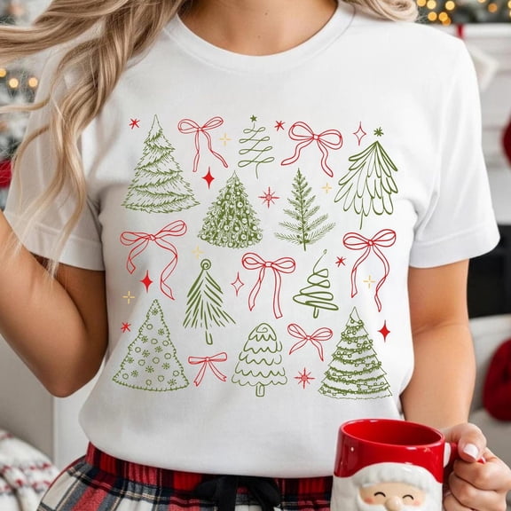 DOPASHIRT Chri.Stm.As Tree Bow Shirt, Chri.Stm.As Girly Shirt, Cute Chri.Stm.As Tee, Xmas Holiday Gift For Woman, Coquette Chri.Stm.As Tshirt, Happy Chri.Stm.As Unisex S-5XL Hot Trending Shirt